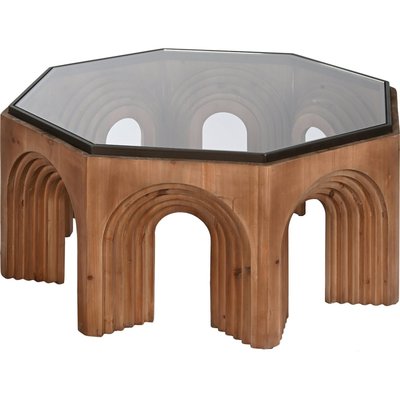 Table basse en bois et verre, élégance moderne RECOLLECTION