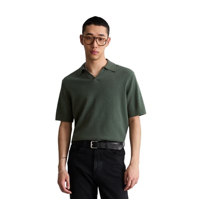 Polo en maille relaxed en coton bio mélangé et structuré MARC O’POLO DENIM