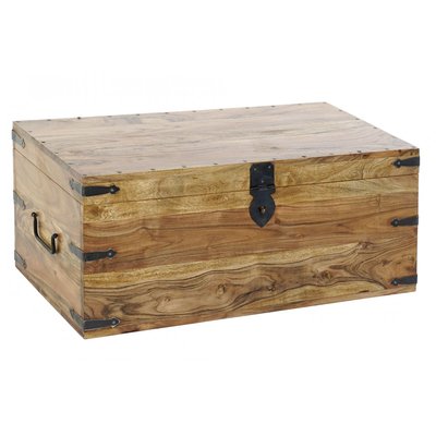 Grande Malle de Rangement en Bois Massif Acacia WADIGA