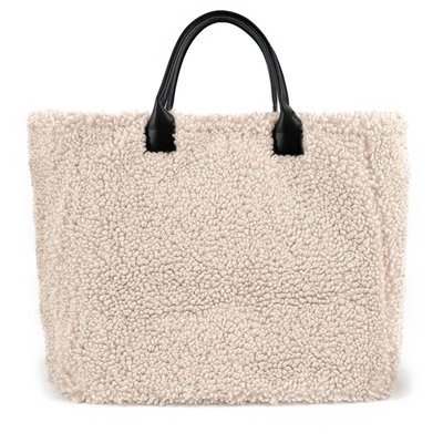 Sac cabas peluche et cuir GRAND PILOU OH MY BAG