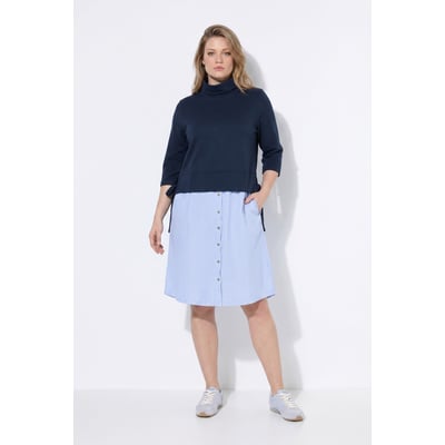 Robe en coton bio, jeu de matières ULLA POPKEN