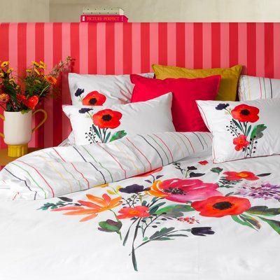 Housse de couette coton ROSELLA CARRE BLANC