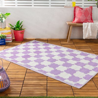 Wavy Checkerboard Woven 100% Recycled Indoor/Outdoor Rug FURN.
