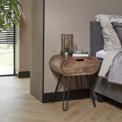 Table de chevet en bois forme oblongue NIAGARA PIER IMPORT