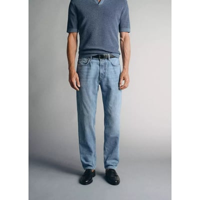 Jean en tissu Candiani, coupe regular, fabriqué en Italie MANGO MAN