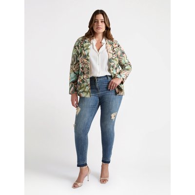 Blazer en lin et viscose à imprimé feuillage FIORELLA RUBINO