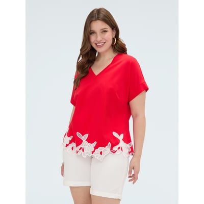 T-shirt avec broderies florales FIORELLA RUBINO