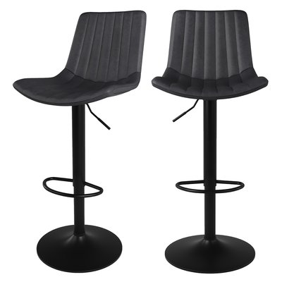 Lot de 2 chaises de bar réglables 62,5/83 cm en cuir synthétique - KILLI RENDEZ-VOUS DÉCO