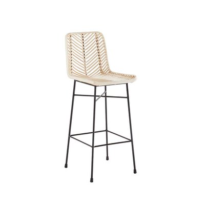 Tabouret de bar en rotin et métal  BOHEMA BERAH GETAH