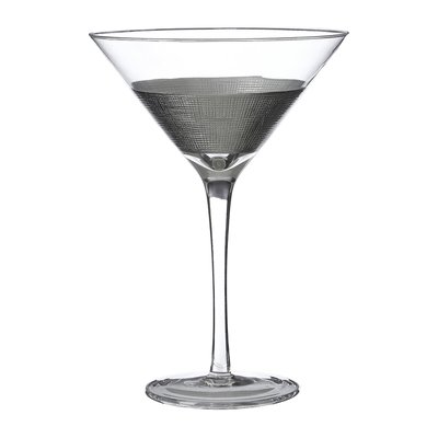 Set of 2 Silver Crosshatch Cocktail Glasses SO'HOME