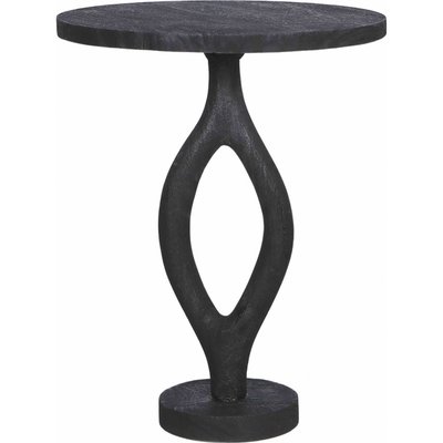 Table d'appoint noire en bois de manguier style contemporain RECOLLECTION