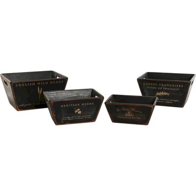 Caisse bois noire rangement déco esprit vintage ordination RECOLLECTION