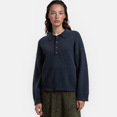 Pull col polo, en laine et coton mélangés LA REDOUTE COLLECTIONS