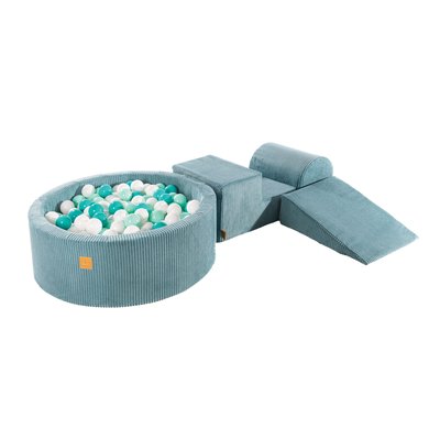 Aire De Jeux en Mousse avec Piscine à Balles, VELOURS COTELE MEOW BABY