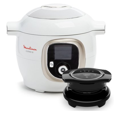 Cookeo CE85XAF0 blanc 6 L, 9 modes de cuisson + Extra Crisp MOULINEX