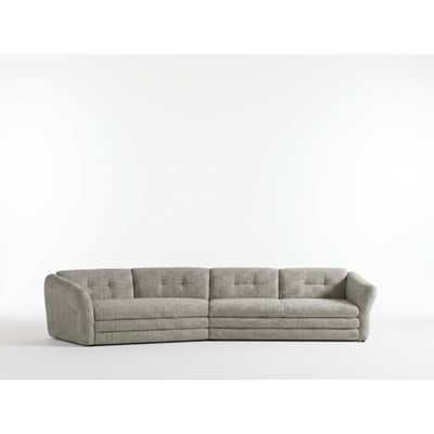 Canapé droit fixe 4 places en tissu chiné, MARBLE BOBOCHIC