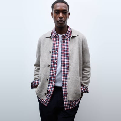 Gilet col polo en coton BIO GOTS et laine MONOPRIX