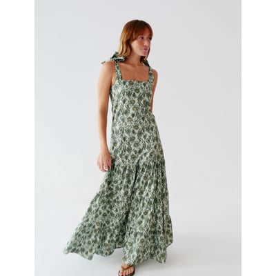 Robe longue fleurie à volants MIA MINDTRAVELER