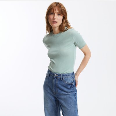 T-shirt col rond, détail dentelle LA REDOUTE COLLECTIONS