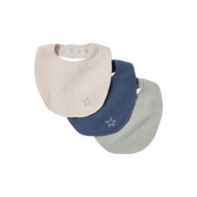 Lot de 3 bavoirs naissance en gaze de coton VERTBAUDET