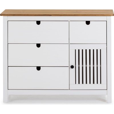 Commode 1 porte 4 tiroirs en pin massif - FABIA HOMIFAB