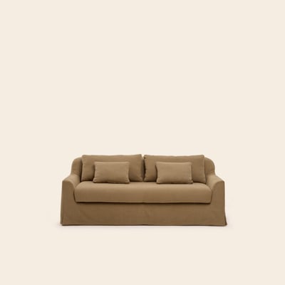 Canapé 2,5 Places en tissu naturel CLARIBEL MADURA