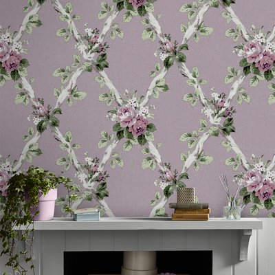Papier peint Treillage fleuri Elwyn LAURA ASHLEY