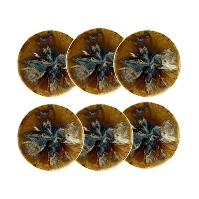 Lot de 6 assiettes creuses en porcelaine 21cm, VOLCANO NOVASTYL