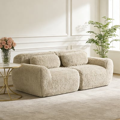 Canapé droit 2 places design moderne, WIND MEUBLES COSY