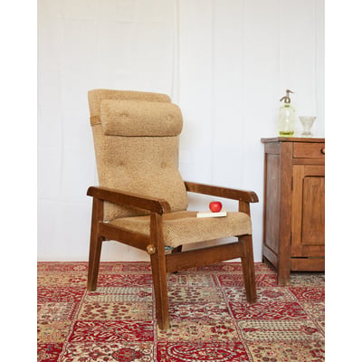 Fauteuil inclinable en bois Ernest N°1102 - Bon état DEBONGOUT