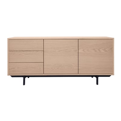 Buffet vintage finition bois chêne 2 portes 3 tiroirs L160 cm MANNY MILIBOO