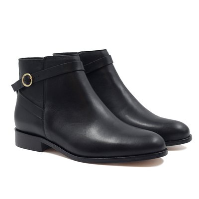 Bottines cavalières plates cuir lisse JULES & JENN