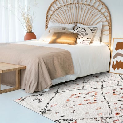 Tapis salon et chambre tissé motif berbère LYN8 MORA UN AMOUR DE TAPIS