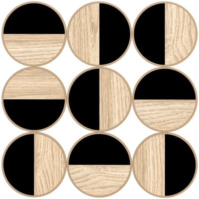 Metal Wall Décor MDF Bois naturel et noir HOMCOM