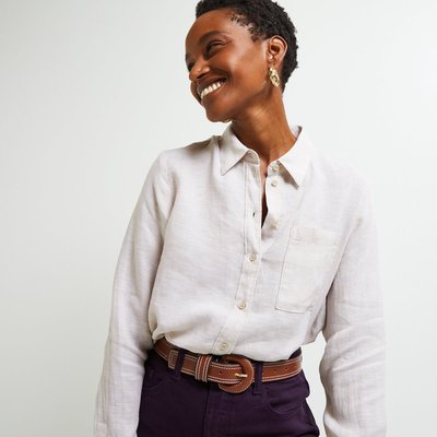 Chemise en lin unie, certifié European flax MONOPRIX