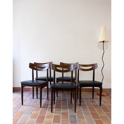 Lot de 5 sublimes chaises Alma N°1800 - Bon état DEBONGOUT