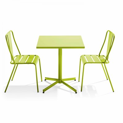 Salon de jardin table inclinable avec 2 chaises, PALAVAS OVIALA
