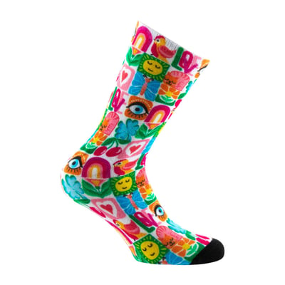 Mi-chaussettes imprimées Femme motifs damiers viscose KINDY