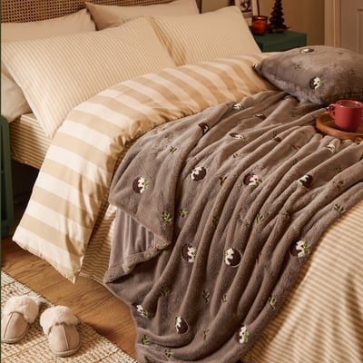Festive Puddings Faux Fur Throw FURN.