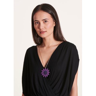 Collier pendentif fleur avec perles LA FEE MARABOUTEE