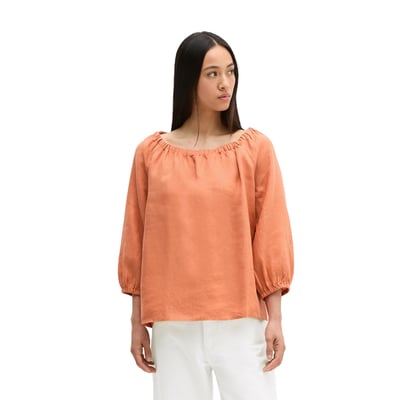 Blouse à col en lin regular avec encolure élastique MARC O'POLO