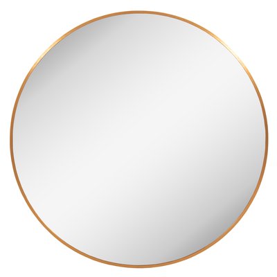 MIROIR MURAL SÉRIE ARCHER HM4498.30 CADRE ROND EN ALUMINIUM DORÉ Φ80cm. STELLAMEUBLES
