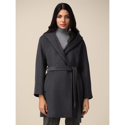 Manteau cape réalisé en drap de viscose mélangée OLTRE