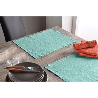 Lot de serviettes de table coton et lin uni BATON ROUGE