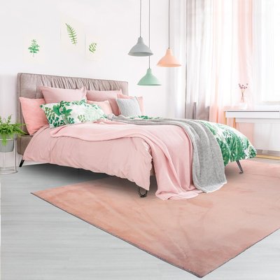 Tapis salon LAVABLE, soft et soyeux, tapis uni à l'aspect Shaggy UN AMOUR DE TAPIS