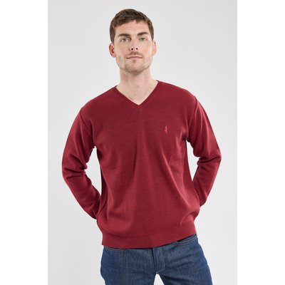 Pull col V en laine mérinos et acrylique BERAC GUY DE BERAC