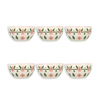 Lot de 6 bols 60cl en porcelaine, PRIMAVERA NOVASTYL