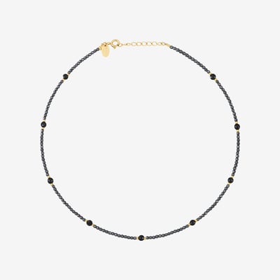 Collier indie amante hematite/onyx CAROLINE NAJMAN