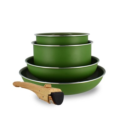 Batterie de cuisine 5 pièces en aluminium recyclé, COLORAMA MENASTYL