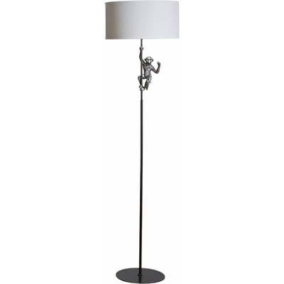 lampe sur pied design singe argenté en résine et métal RECOLLECTION
